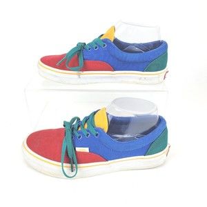 Vans Old Skool Womens 7.0 Mens 5.5 Canvas Shoes Skateboard Green Yello Blue Red